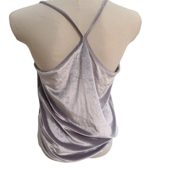 Madewell cross back silver velvet tank top size smal - Picture 2 of 7
